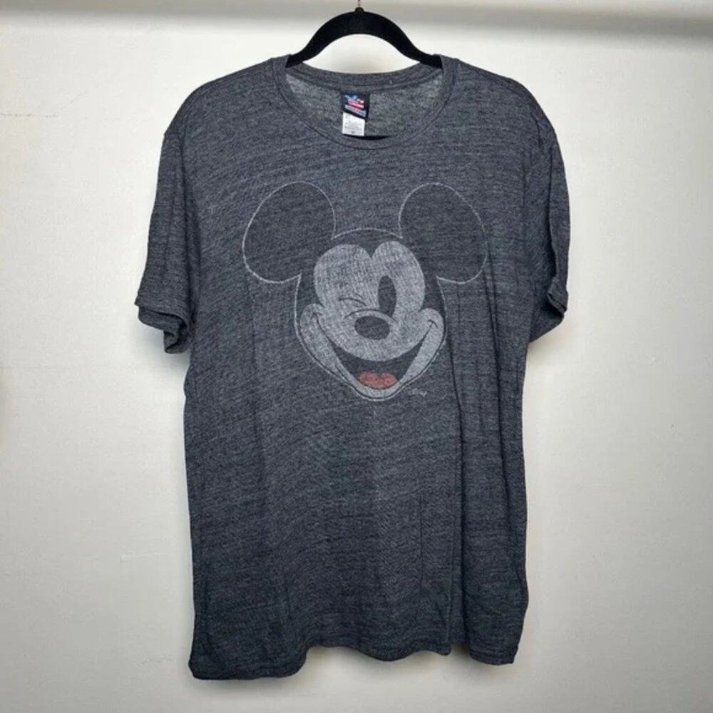 JUNK FOOD CLOTHING TWEED HEAVY HEATHER MICKEY MOUSE T-SHIRT